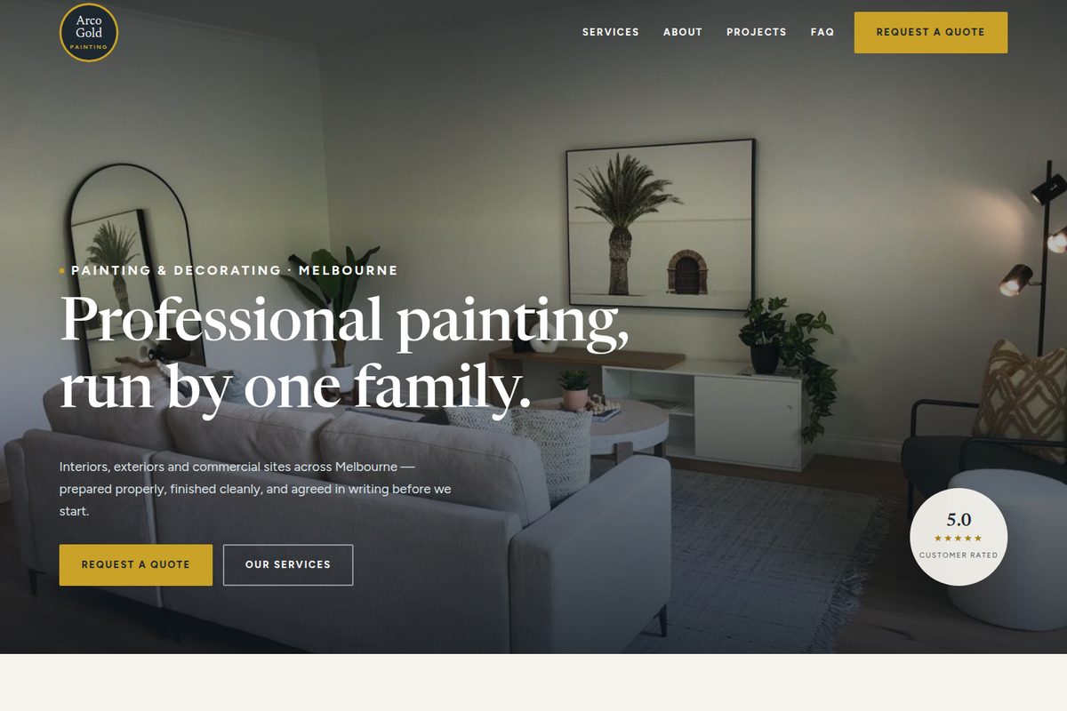 Screenshot of the Ridge Gold landing page