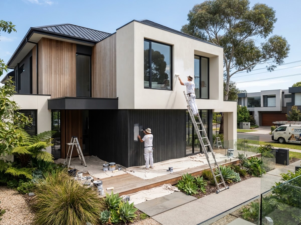 Modern Melbourne residential exterior painting